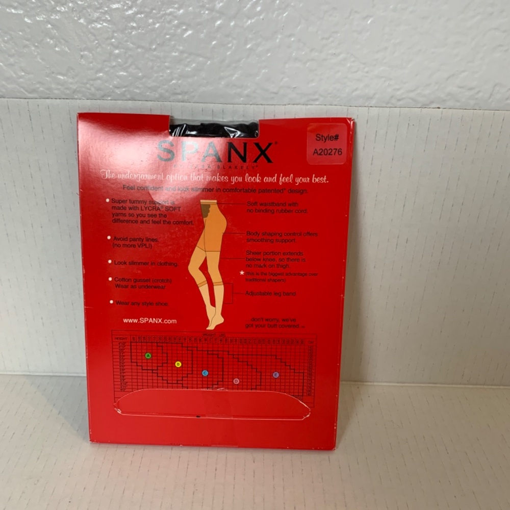 Spanx Sara Blakely Size C Black Footless Bodyshaping Pantyhose Extra Tummy NEW - Picture 10 of 14